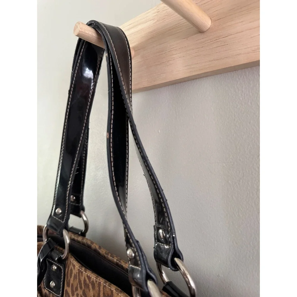 Y2K leopard print shoulder bag